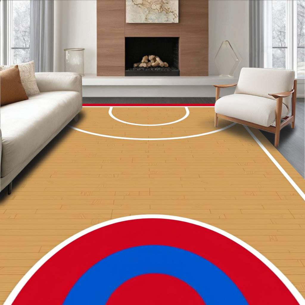 Red Blue Court Arch Rug