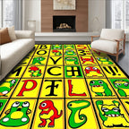 Alphabet Monsters Yellow Green Red Rug