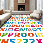 Alphabet Soup And Numbers Rug