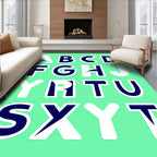 Bold Navy Alphabet Blocks Background Rug