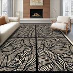 Black Beige Organic Swirl Rug