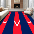Bold Red White Chevron Stripes Rug