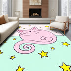 Pink Dreamy Cat Starry Night Rug