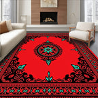 Bold Red Ornamental Medallion Rug