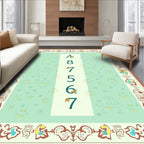 Whimsical Birds Animals Alphabet Numbers Mint Rug
