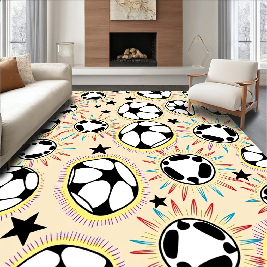Whimsical Celestial Bodies Stars Rug