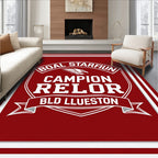 Crimson Eagle Crest Emblem Rug
