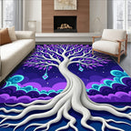 Enchanted Cosmic Tree Purple Foliage Rug