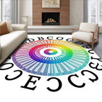 Rainbow Alphabet Sunburst Rug