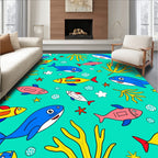 Cute Underwater Sea Creatures Collection Rug