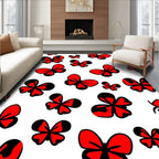 Bold Red Butterfly Garden Rug