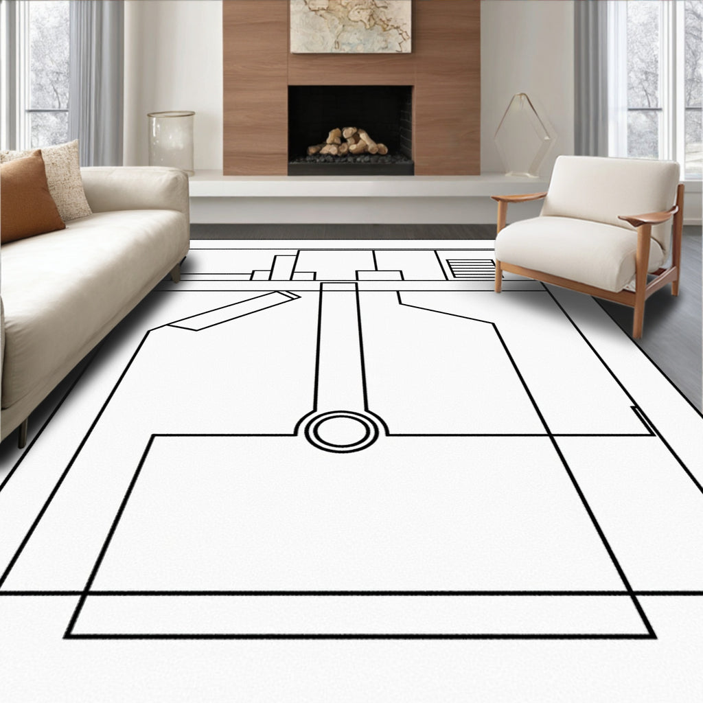 Minimalist Geometric Diagram Lines Rug