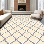 Quatrefoil Cream Gray Lattice Rug