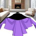 Mysterious Black Cloaked Figure Lavender Skirt Rug