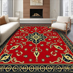 Ornate Scarlet Starburst Bloom Rug