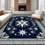 Deep Blue Celestial Starburst Rug