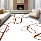 Brown Calligraphy Monogram Cluster Rug