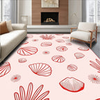 Coral Shells Outline Soft Pink Rug