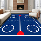 Classic Blue Red Four Circle Rug