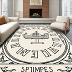 Vintage Nautical Ship Round Emblem Rug