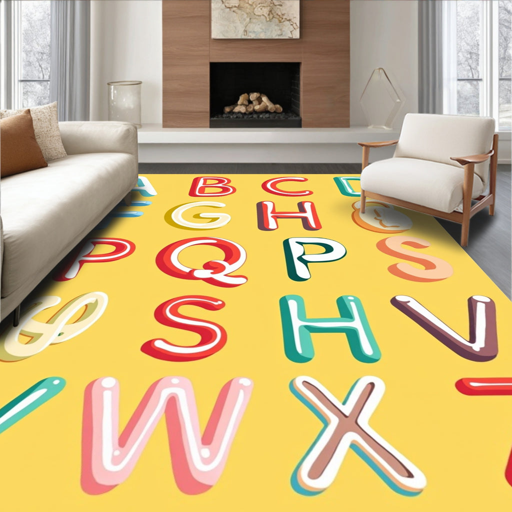 Playful Alphabet Blocks Whimsical Letters Rug