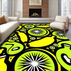 Bright Yellow Banana Kiwi Slice Rug