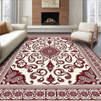 Crimson Floral Medallion Paisley Rug