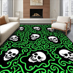 Glow Skull Swirls Black Rug