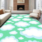 Whimsical White Clouds Sky Rug