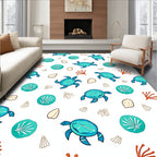Blue Turtle Coral Sea Scatter Rug