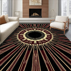 Bold Burgundy Radiant Sunburst Rug