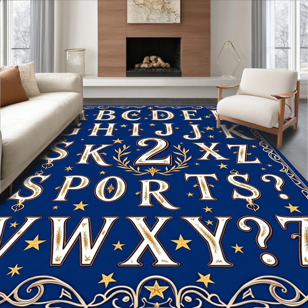 Vintage Alphabet and Number Rug