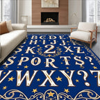 Vintage Alphabet and Number Rug