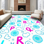 Cute Alphabet Clouds and Stars Rug