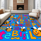 Whimsical Bumblebees Alphabet Scatter Rug