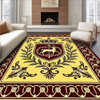 Regal Deer Crest Crown Emblem Rug