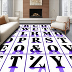 Alphabet Grid With Shadow Effect Rug