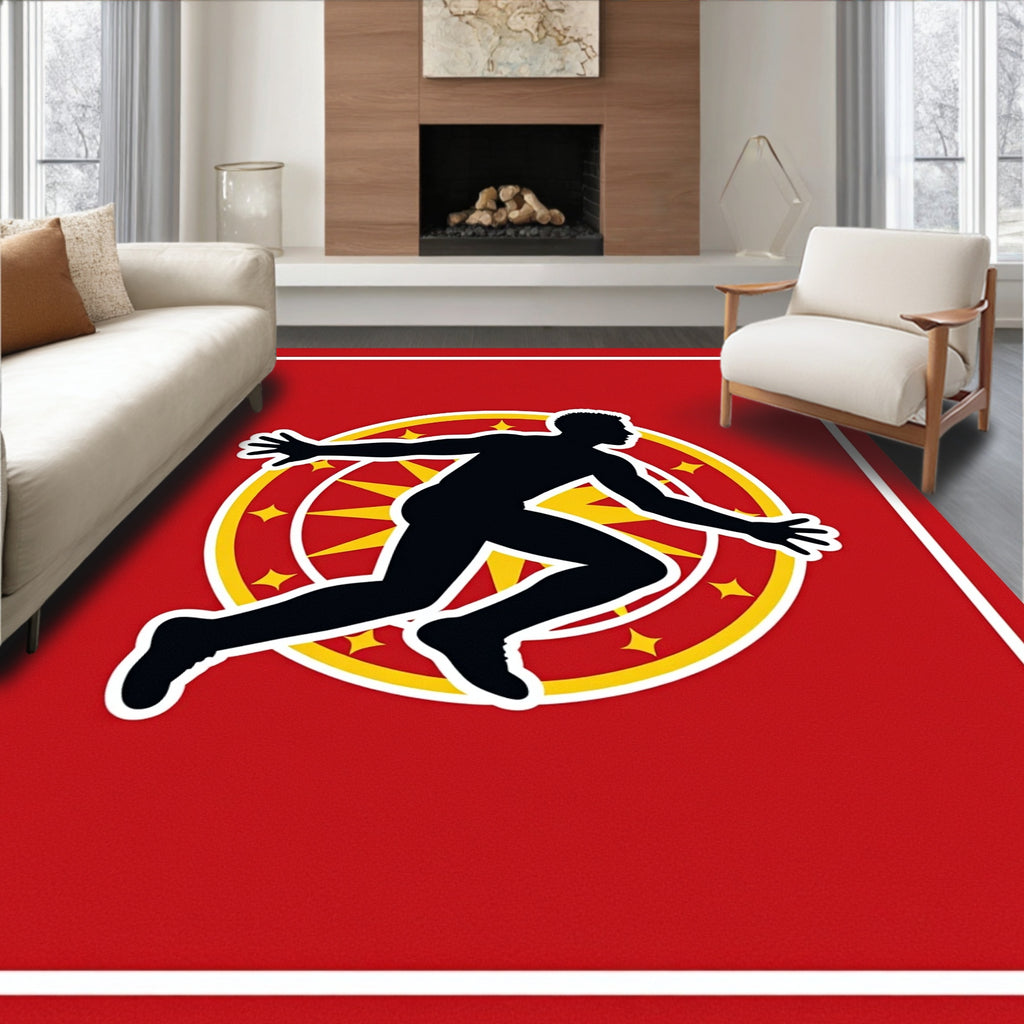 Dynamic Runner With Sunburst Halo Rug