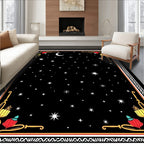Cosmic Black Moon Starry Night Rug