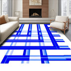 Gradient Blue Intersecting Lines Rug