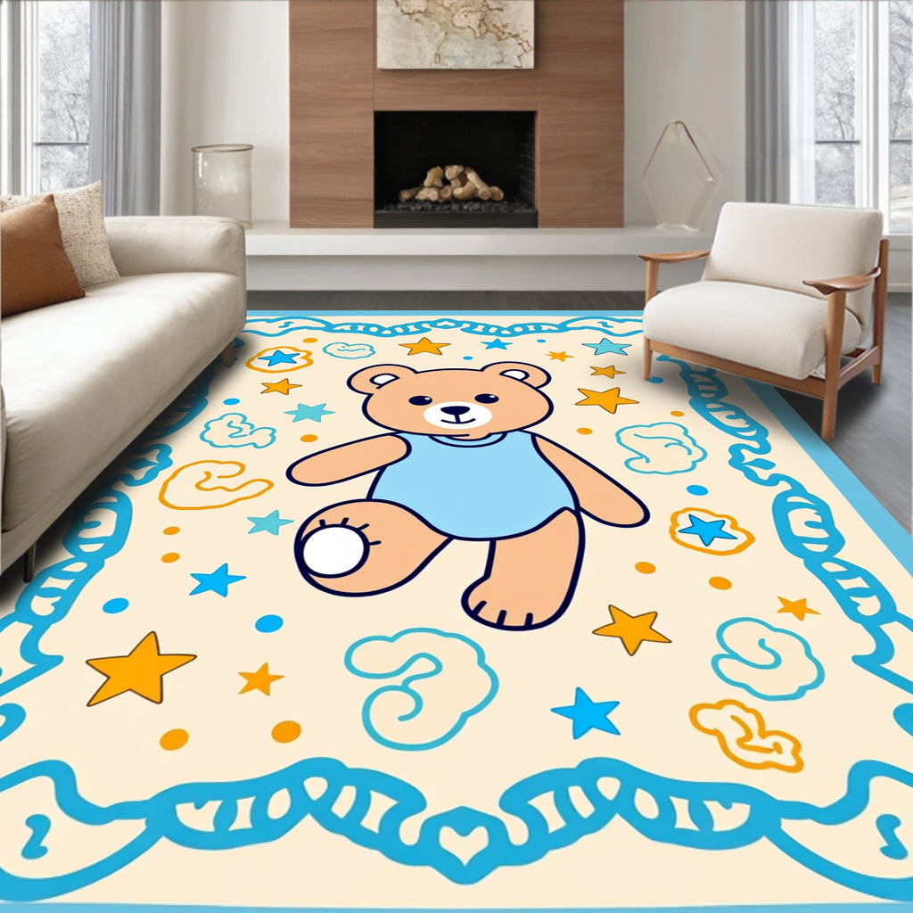 Cute Teddy Bear Starry Dreams Rug