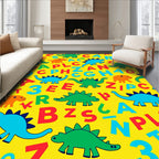 Dinosaur Alphabet Yellow Kids Play Rug