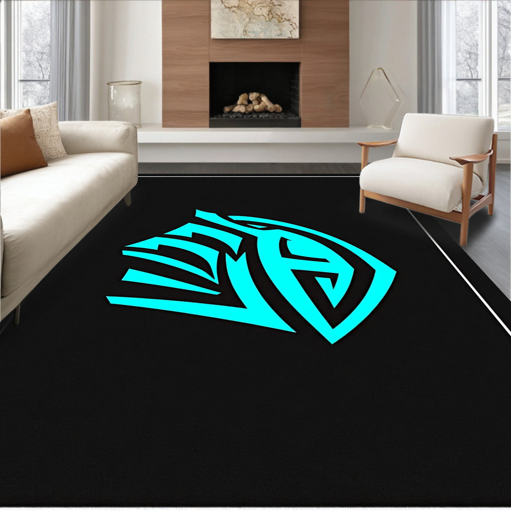 Electric Blue Geometric Predator Rug