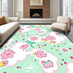 Pastel Pink Floral Cloud Scatter Rug