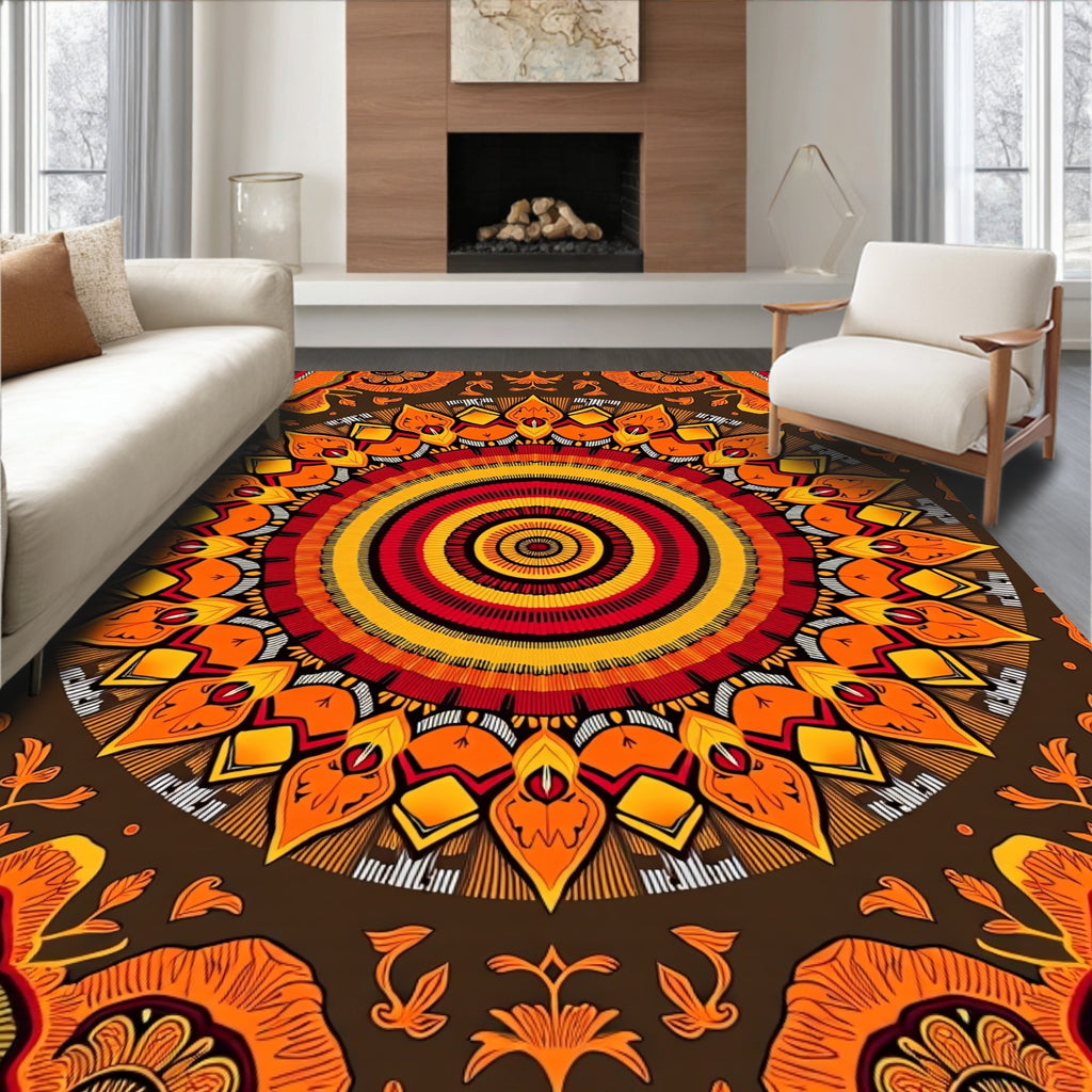 Vibrant Sunny Medallion Sunburst Rug