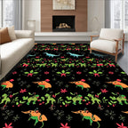 Whimsical Dino Holiday Stripe Rug