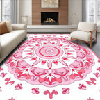 Crimson Pink Floral Medallion Rug