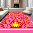 Hot Pink Fiery Swirls Rug