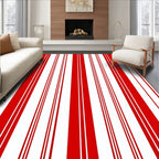 Bold Scarlet Stripes Rug