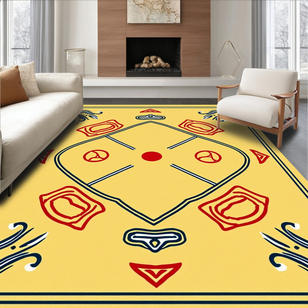 Yellow Red Blue Abstract Diamond Layout Rug